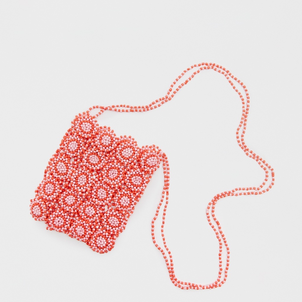 Beaded Bag with Shoulder Strap